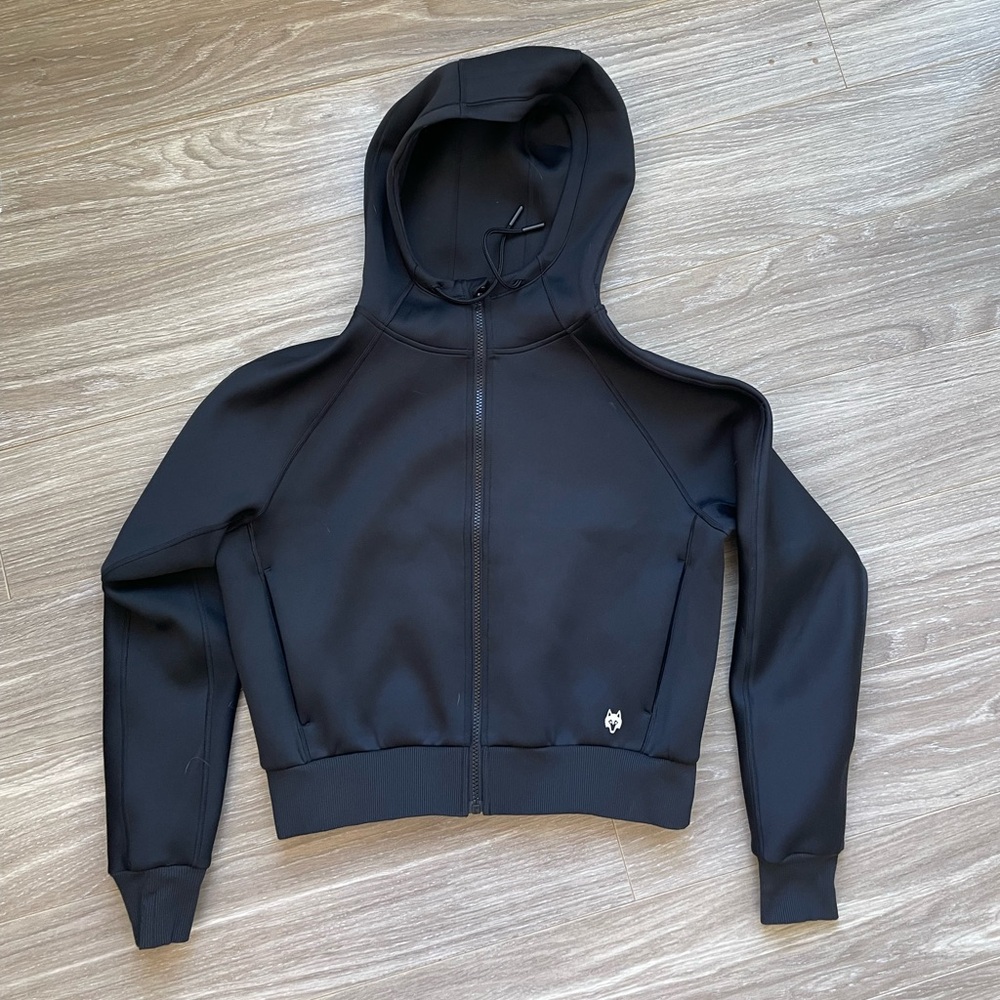Greyson Women’s Kristina Full Zip Midweight Cropped Hoodie Black Sz S EUC - Picture 2 of 8